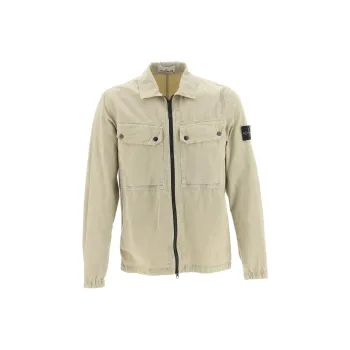 STONE ISLAND Compass patch Cotton Shirt Jacket