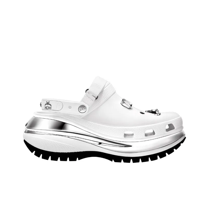 MCM X MCM Mega Crush Clogs 'White Silver'-1