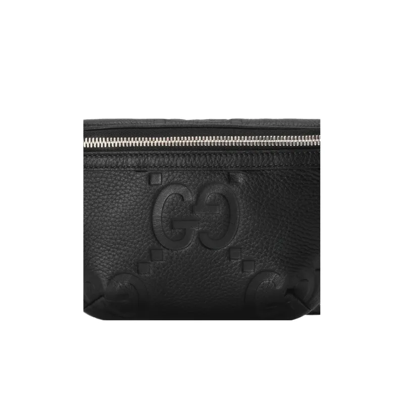 GUCCI Leather One Shoulder Crossbody Bag, Sling Bag, Fanny Pack Trumpets Men's Black-7