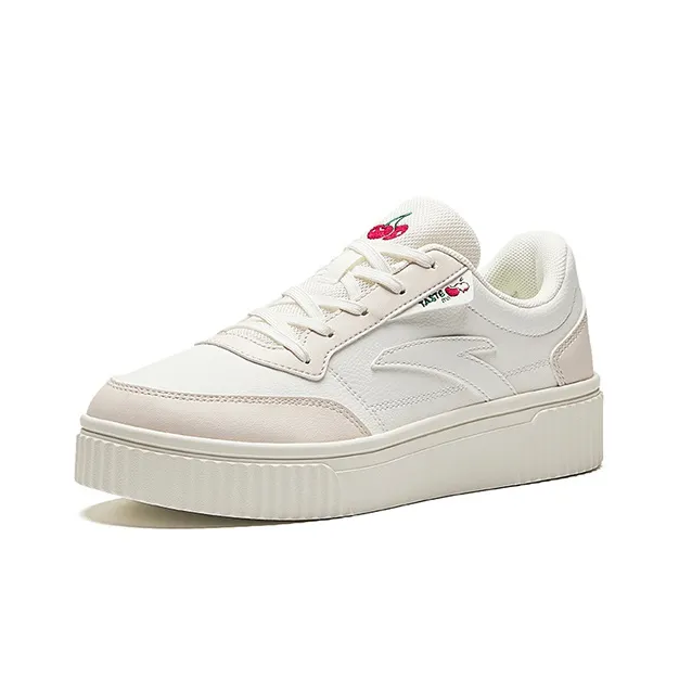 Anta Life Collection Cookie Shoes Cherry Lightweight Low Top Skateboard Shoes Women's White Beige-1