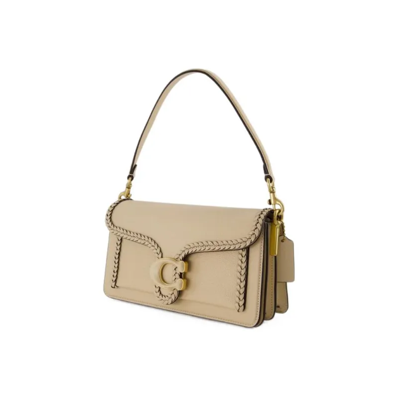 COACH Tabby Smooth Calf Leather Handbag, Shoulder Bag Women's Beige-1