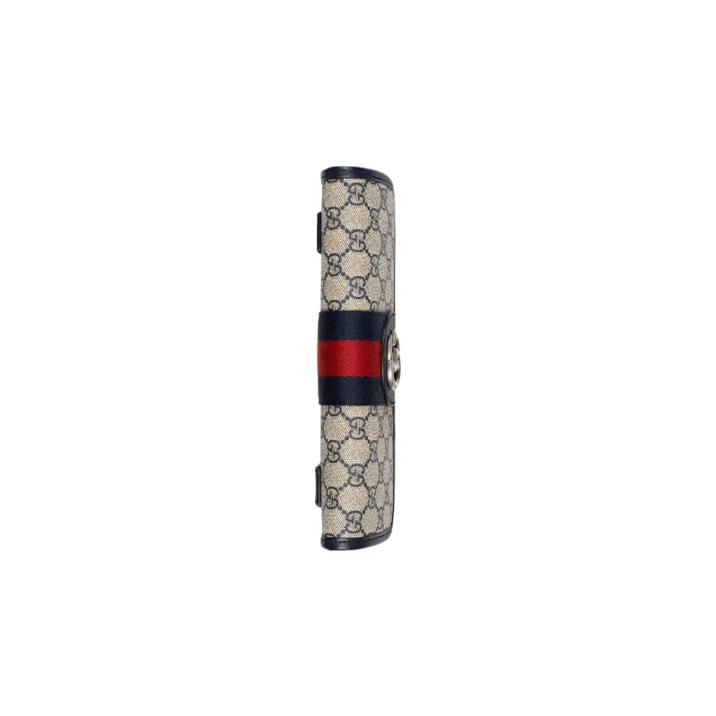 GUCCI Ophidia Canvas With Leather Trim Canvas Bag Shoulder Crossbody Bag Fanny Pack Men's Blue/Beige-5