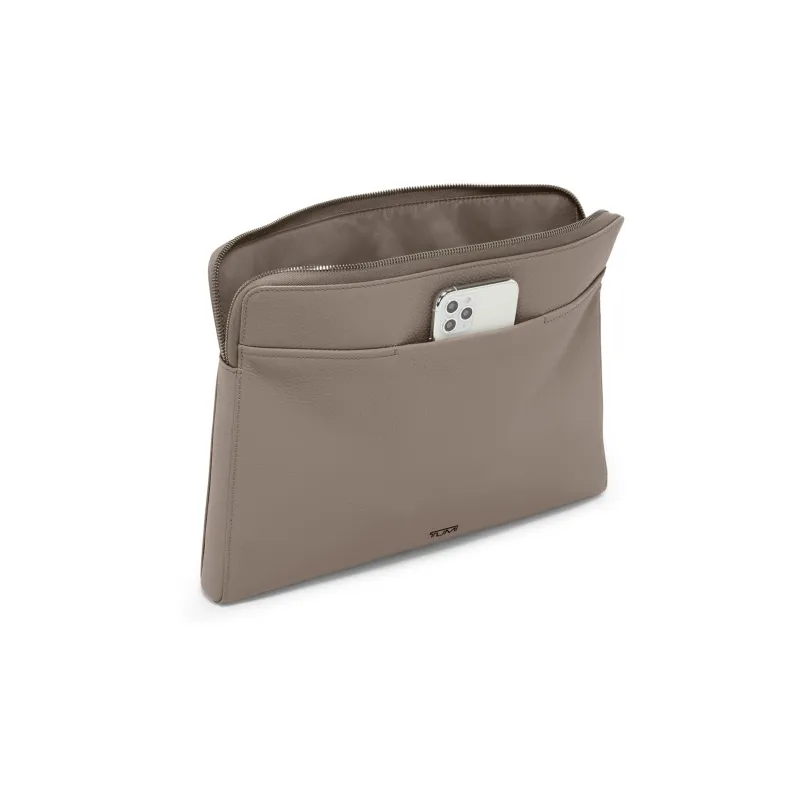 TUMI Leather Storage Bags Laptop Bags Regular Unisex Taupe-2