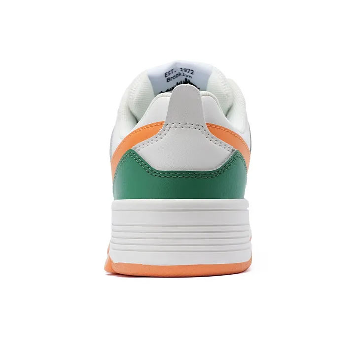 PONY Reverse Anti Slip Wear Resistant Low Top Skateboard Shoes Unisex Orange Green-3