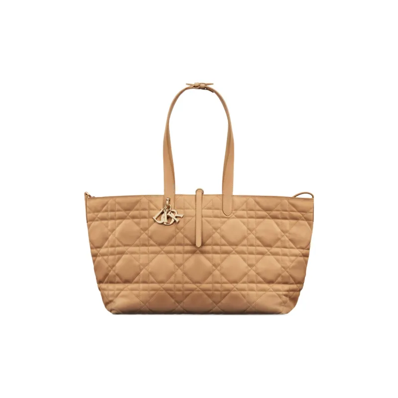 DIOR Calfskin Handbag Tubas Women's Tan-3
