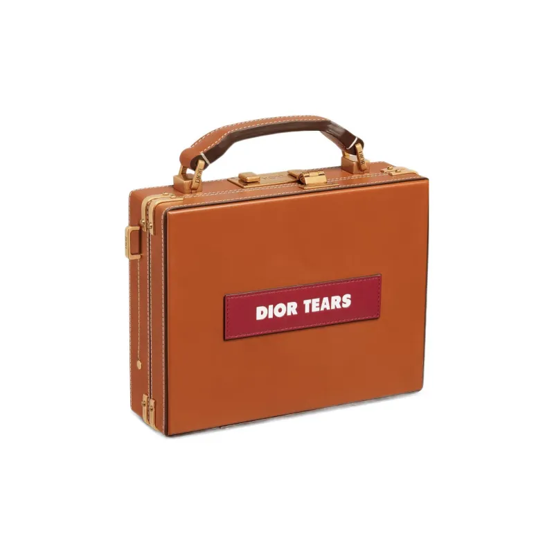 DIOR Lock Calfskin Shoulder Bag Crossbody Bag Men's Brown-1