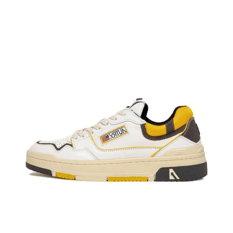 AUTRY Clc Leather Sneakers 'White Black Yellow'-0