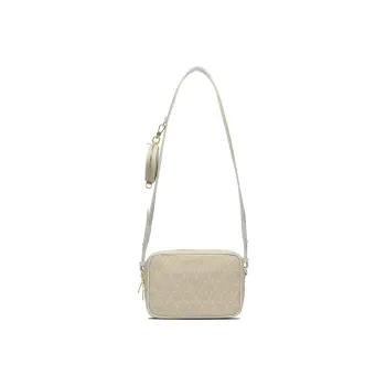 LiNing Fabric With Leather Camera Bag Coin Purse Shoulder Bag Crossbody Bag Regular Unisex Almond Khaki