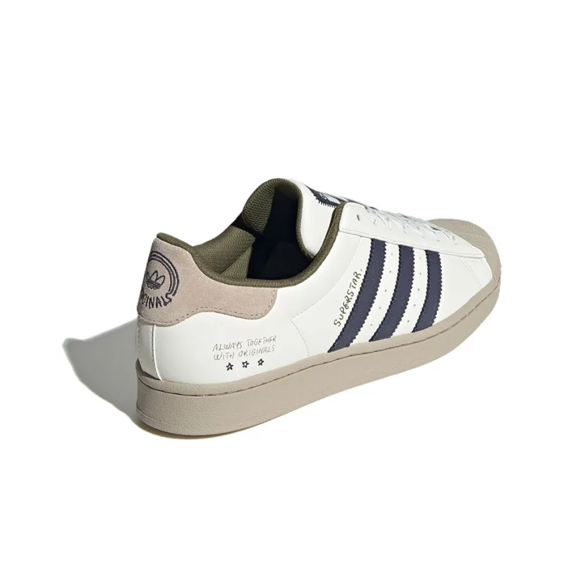 Adidas Originals Superstar 'White Beige Navy'-3