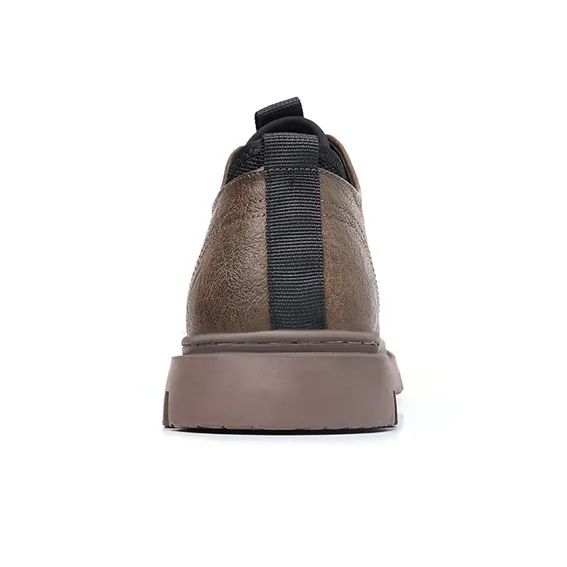 VANSSI Men's Casual Shoes Men Low Top Black/Khaki-3