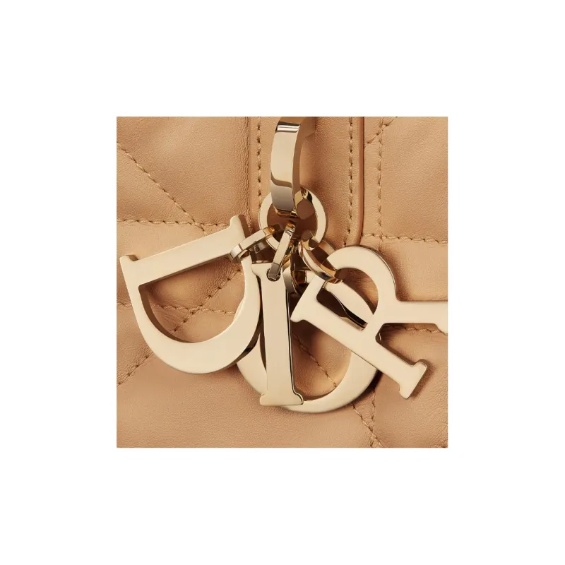 DIOR Calfskin Handbag Tubas Women's Tan-6