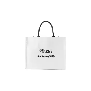 MARNI Canvas Tote Bag Shopping Bag Canvas Bag Handbags Men's White