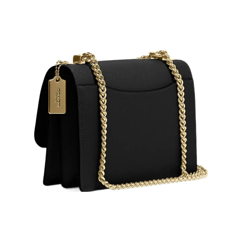 COACH Klare Cross Grain Leather Envelope Bag, Shoulder Bag, Crossbody Bag Regular Women's Black-1
