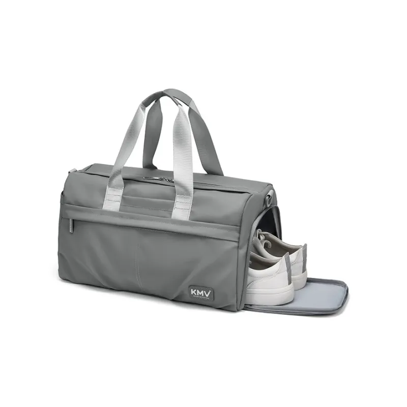 KMV Polyester Shoulder Bag Crossbody Bag Gym Bag Large Size Men's Black/Gray-12