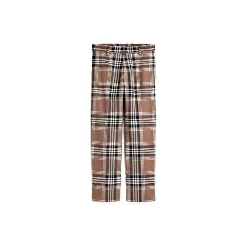 H&M Casual Pants Men Dark Beige/Plaid