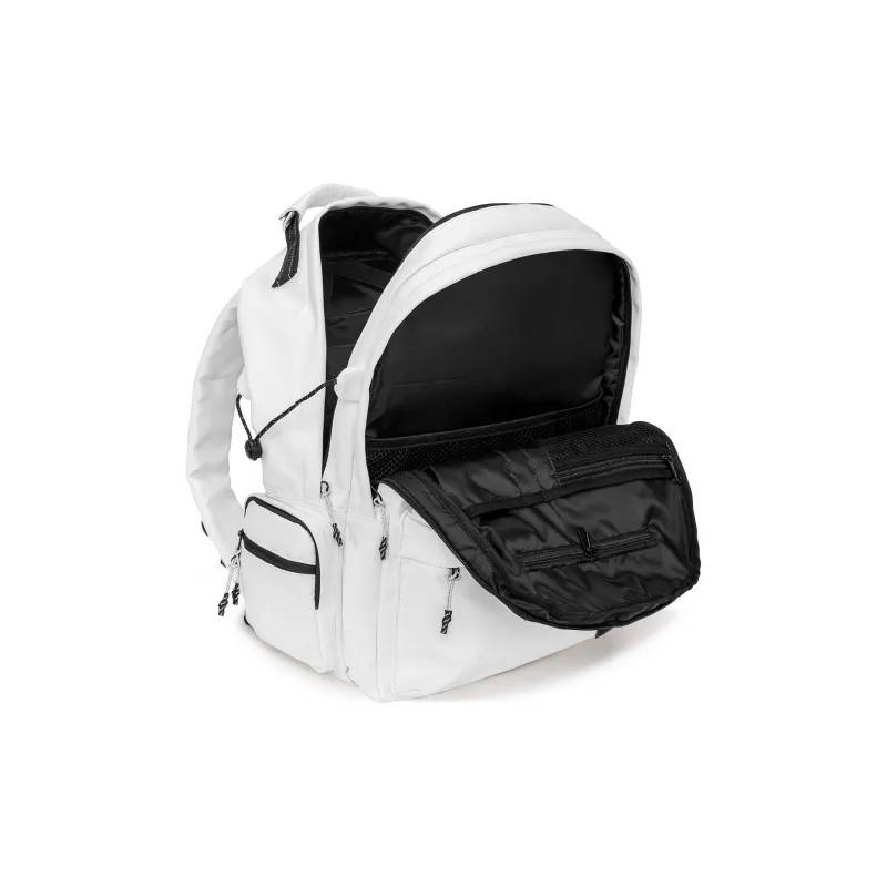 FAIRWHALE PU Backpack Large Size Unisex Black/White-6