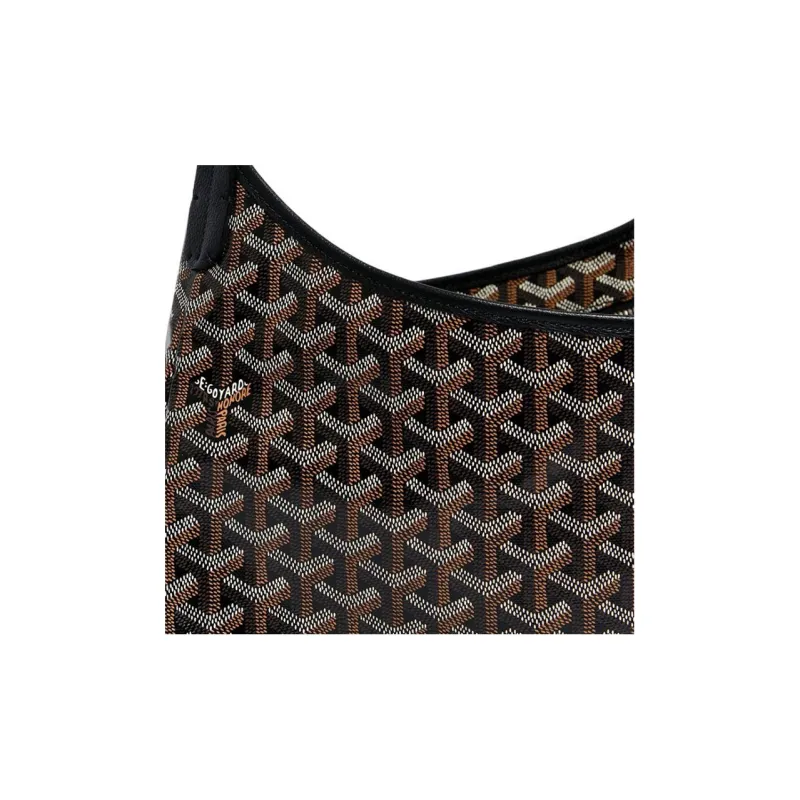 GOYARD Bohème Hobo Canvas With Leather Hobo Bag Shoulder Bag Shoulder Bag Women's Black/Gray Green Small Heart Edition-5