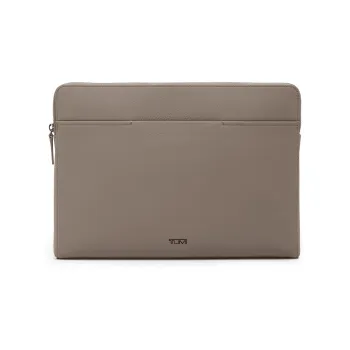 TUMI Leather Storage Bags Laptop Bags Regular Unisex Taupe