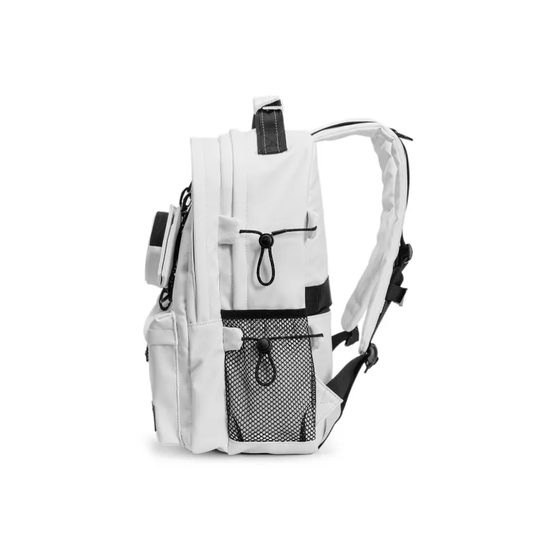 FAIRWHALE PU Backpack Large Size Unisex Black/White-4