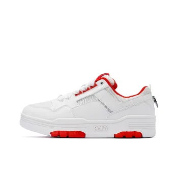 PONY Reverse Anti Slip Wear Resistant Low Top Skateboard Shoes Unisex White Red