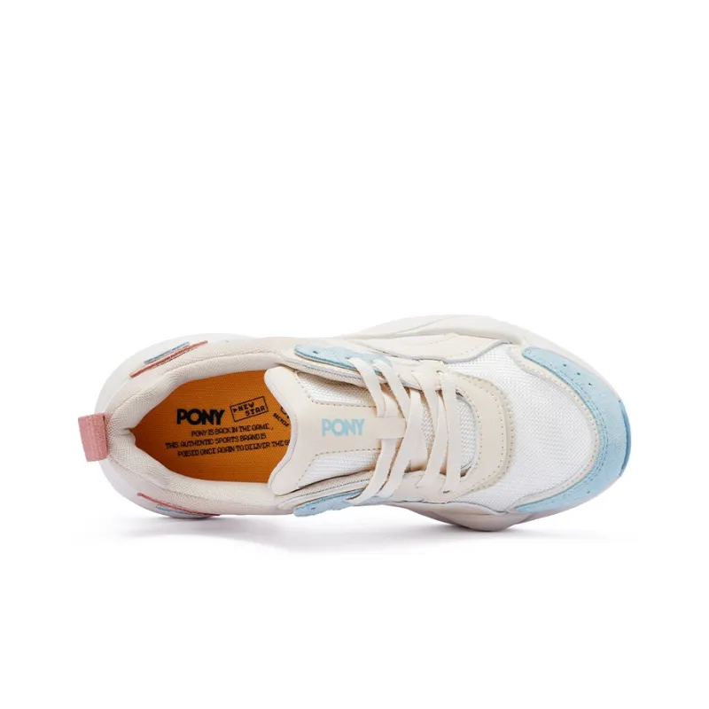 PONY NS501 Anti Slip Wear Resistant Low Top Skateboard Shoes Unisex Khaki Blue-2