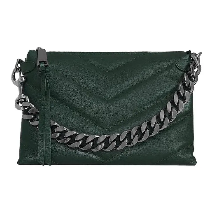 REBECCA MINKOFF Leather Shoulder Bag Crossbody Bag Large Size Women's Bottle Green-0
