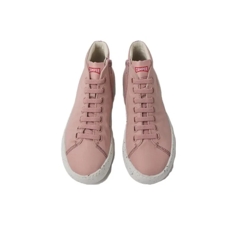 CAMPER Peu Touring Slip-Resistant Impact Resistance Mid-Top Skateboard Shoes Women's Pink White-1