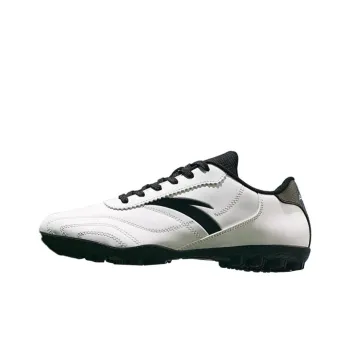 Anta TF Rubber Broken Studs Artificial Ground Slip Resistant Soccer Shoes Men's White Black