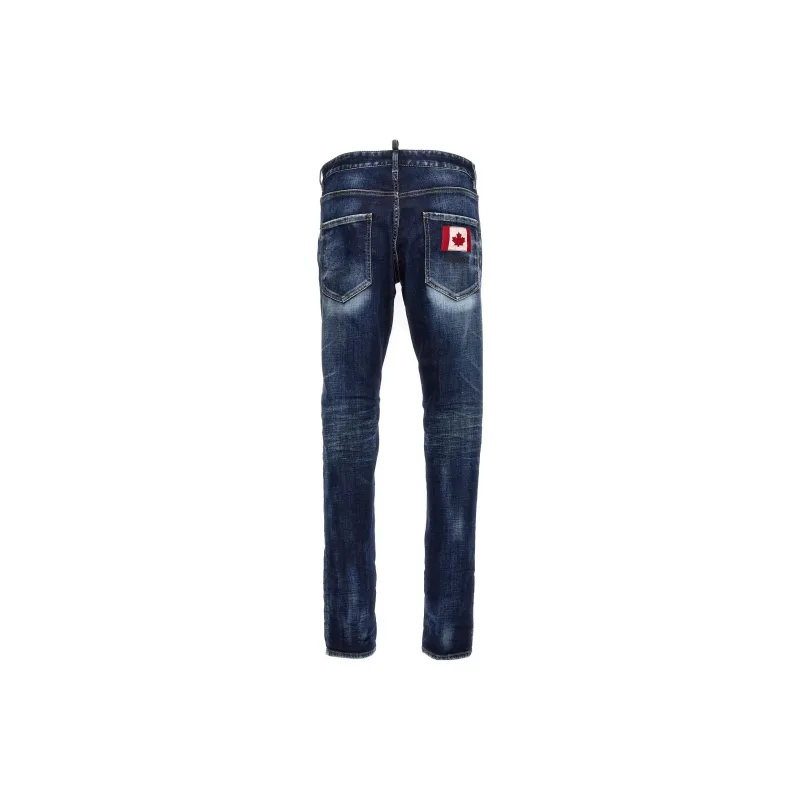 DSQUARED 2 Logo Patch Distressed Slim Fit Jeans-1