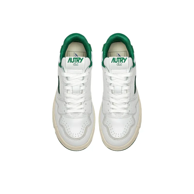 AUTRY Clc Leather Sneakers 'White Green'-2