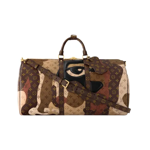 LOUIS VUITTON Keepall Bandouliere 55 Brown