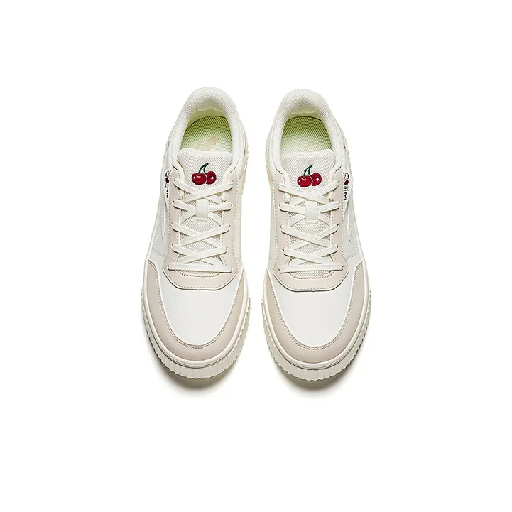 Anta Life Collection Cookie Shoes Cherry Lightweight Low Top Skateboard Shoes Women's White Beige-2