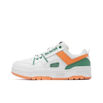 PONY Reverse Anti Slip Wear Resistant Low Top Skateboard Shoes Unisex Orange Green