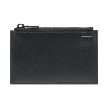 DIESEL Cow Leather Wallets Card Holders Medium Size Women's Black