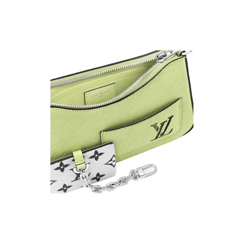 LOUIS VUITTON MARELLINI Epi Grained Cow Leather Shoulder Bag Portable Crossbody Bag Shoulder Bag Women's Green-4