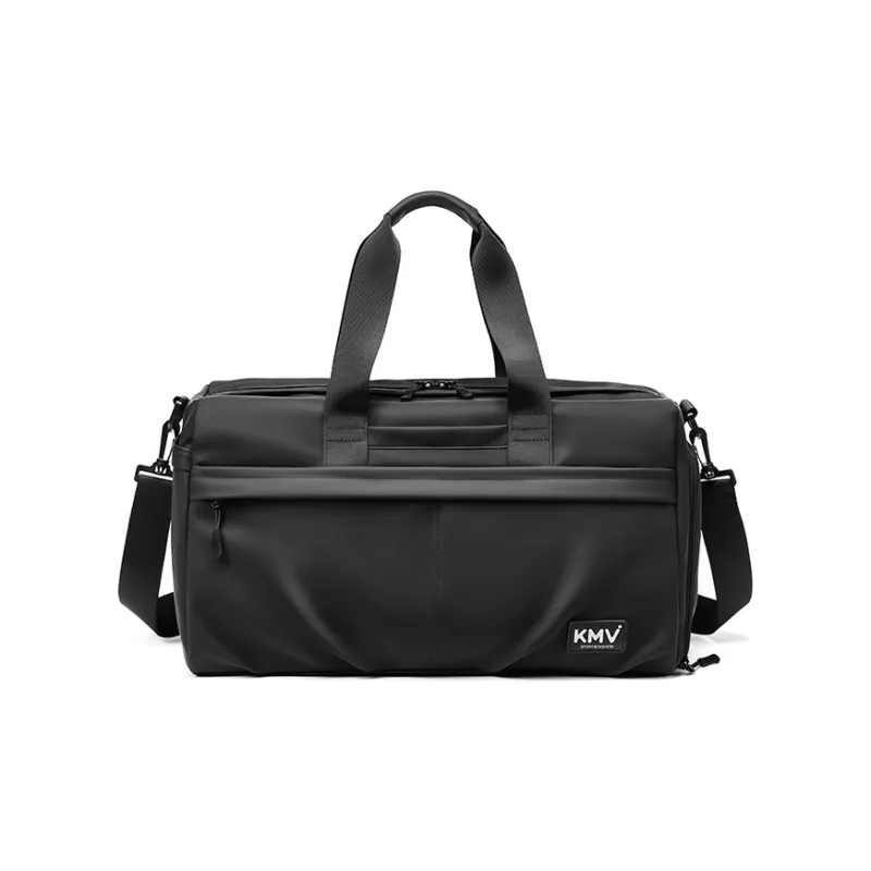 KMV Polyester Shoulder Bag Crossbody Bag Gym Bag Large Size Men's Black/Gray-2