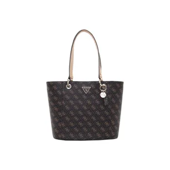 GUESS Artificial Leather Tote Bag Shopping Bag Shoulder Bag Handbag Regular Women's Black/Brown