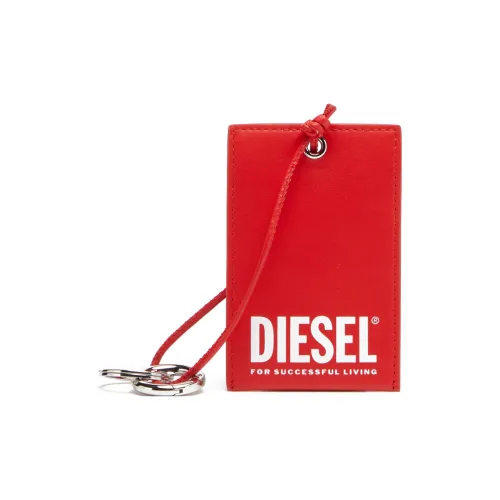DIESEL Calfskin Card Clip Card Holder Regular Men's Red