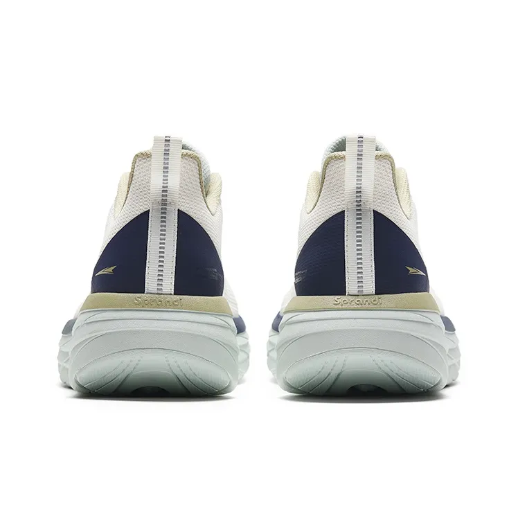 Sprandi Cushioned Slip-Resistant Breathable Height Increasing Low-Top Running Shoes Men's White Blue-3