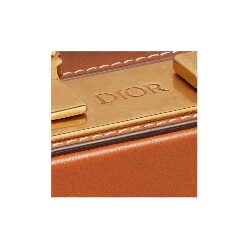 DIOR Lock Calfskin Shoulder Bag Crossbody Bag Men's Brown-5
