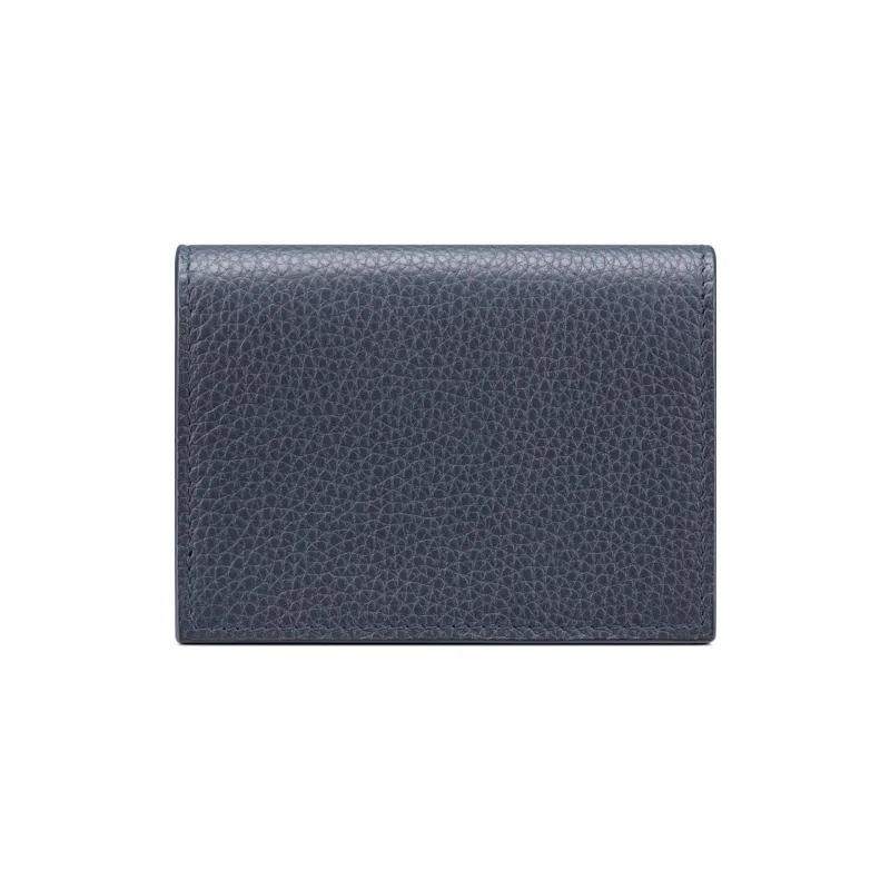 DIOR Grained Calfskin Business Card Holder Zero Wallet Card Holder Men's Navy-3