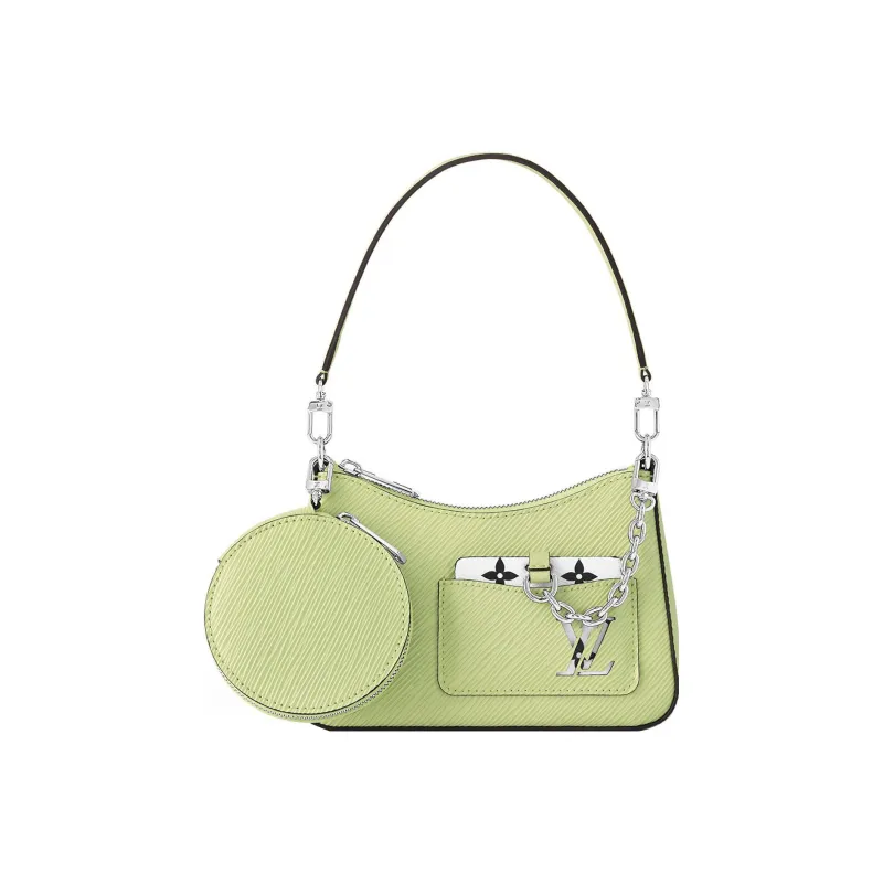 LOUIS VUITTON MARELLINI Epi Grained Cow Leather Shoulder Bag Portable Crossbody Bag Shoulder Bag Women's Green-0