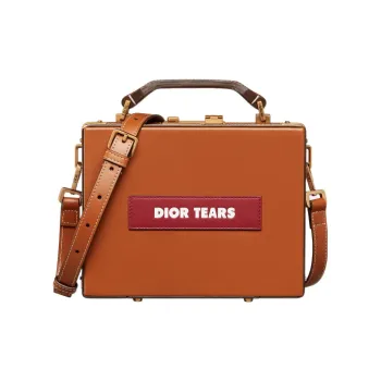 DIOR Lock Calfskin Shoulder Bag Crossbody Bag Men's Brown