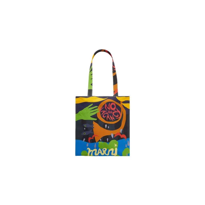 MARNI Canvas Tote Bag Shopping Bag Canvas Bag Handbags Men's Multicolor-1