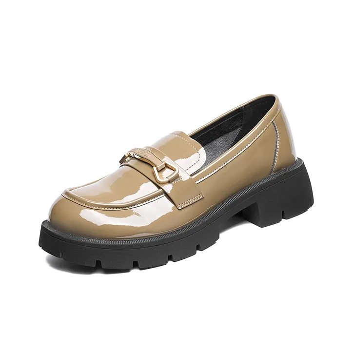 JOSINY Loafers Women's Low Top Black/Khaki-1