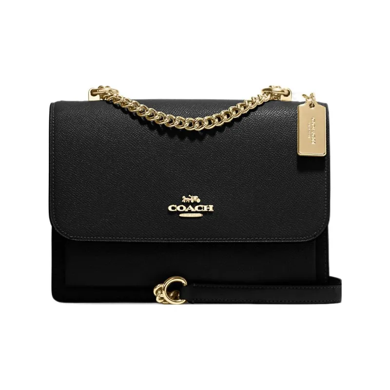 COACH Klare Cross Grain Leather Envelope Bag, Shoulder Bag, Crossbody Bag Regular Women's Black-0