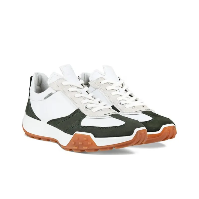 Ecco Cushioning Anti Slip And Wear Resistant Low Top Casual Shoes Men's White Green-1