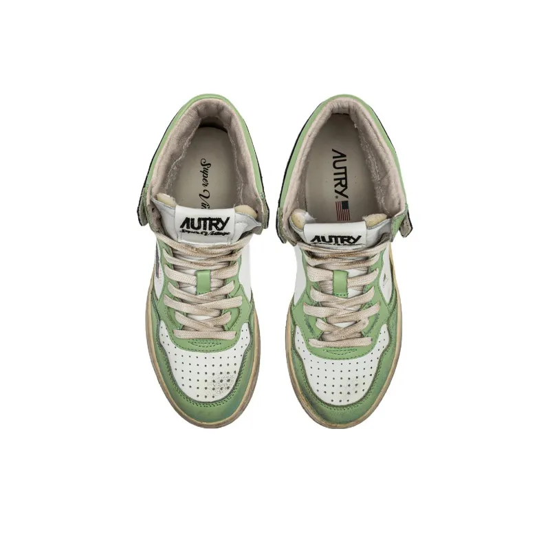 AUTRY Medalist High-Top Skateboard Shoes Women's Black White Green-2