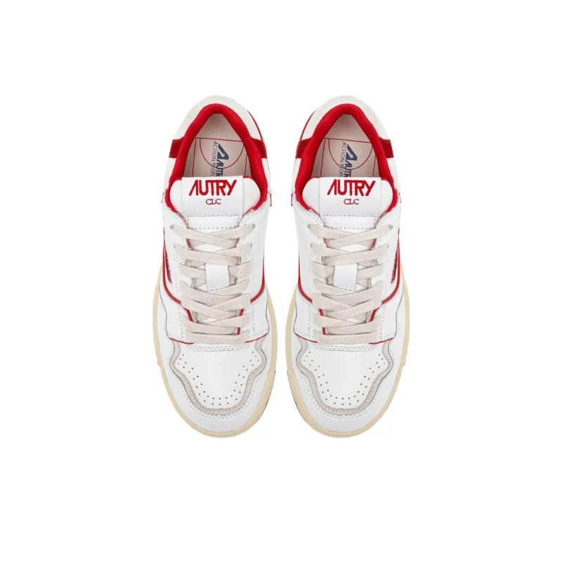AUTRY Clc Leather Sneakers 'White Red'-2