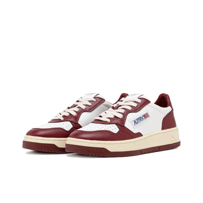 AUTRY Medalist Low Bicolor 'White Burgundy'-1